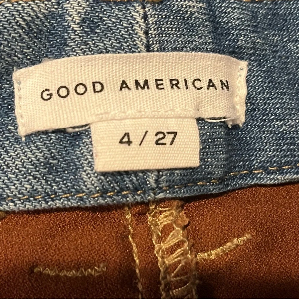 Good American Suede Mixing Skinny Jeans Size 4/27 Faux Vegan Western Cowgirl